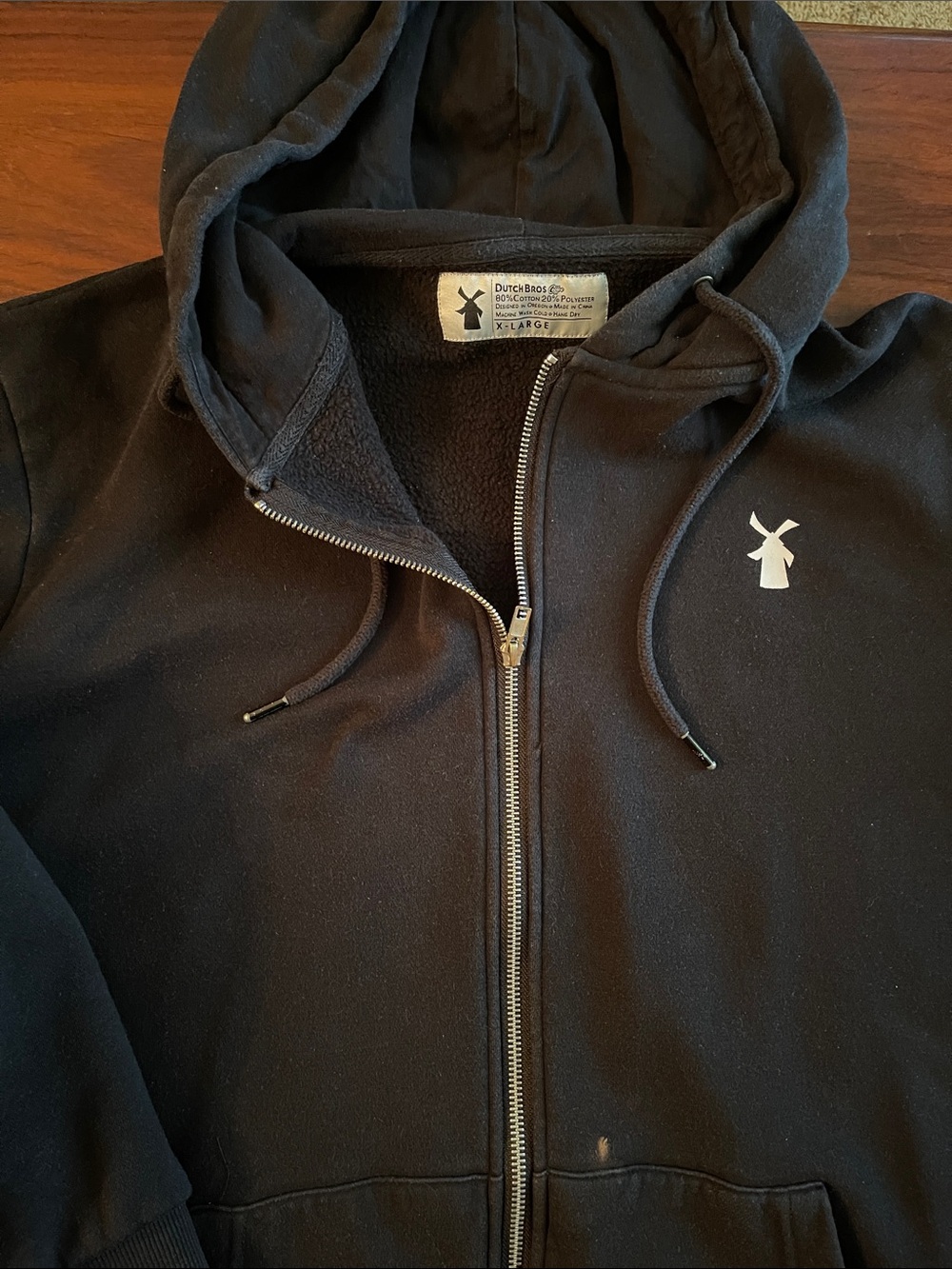 AUTHENTIC Dutch Bros Gear Black Full-Zip Hoodie